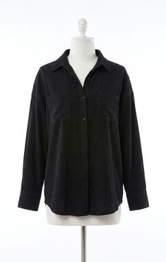 NEW Z SUPPLY lalo gauze button up top in black